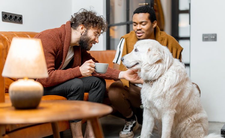 homo koppel met hond
