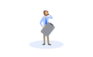 illustratie man aan het bellen